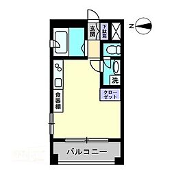 高松琴平電気鉄道琴平線 瓦町駅 徒歩3分の賃貸マンション 3階1Kの間取り