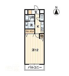 高松琴平電気鉄道琴平線 太田駅 徒歩14分の賃貸マンション 2階1Kの間取り