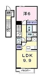 ブライト　ガーデン　ＵＮＯ 2階1LDKの間取り