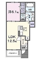 ポンテ　ヴェッキオ 1階1LDKの間取り