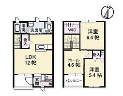 フォーサイト　M　A棟 1階2LDKの間取り