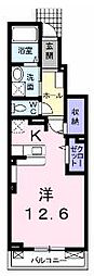 グレイスハイム　VI 1階1Kの間取り