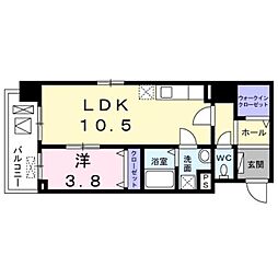 アルテミスコート 3階1LDKの間取り