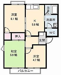 カサベルデ　II棟 2階3Kの間取り