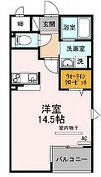 MANY FIELDS DX 1階ワンルームの間取り