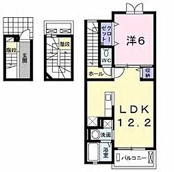 エルベッタ城東 3階1LDKの間取り