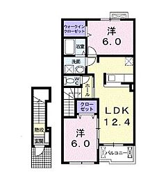 アージュB 2LDKの間取図画像