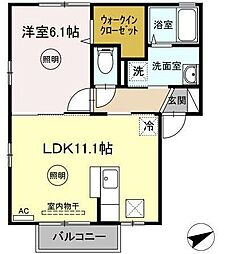 アヴァンサール栄 1LDKの間取図画像