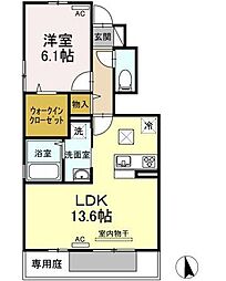 薬王寺サクラ 1LDKの間取図画像
