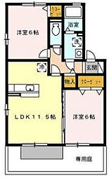 メゾン・リシェスA 2LDKの間取図画像