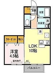 リビングタウン高松中央A 1LDKの間取図画像