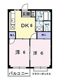 フォレストパークA 2DKの間取図画像