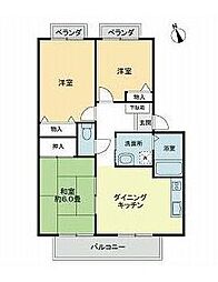 フォブールあすかB 3DKの間取図画像