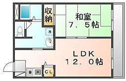 ハーバービュー 1LDKの間取図画像