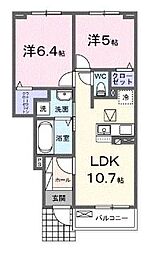 ラ・フォレスタ1 2LDKの間取図画像