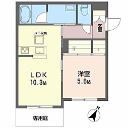 シャーメゾン イーストキャッスル 1LDKの間取図画像
