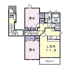 シャルマンドミール2 2LDKの間取図画像