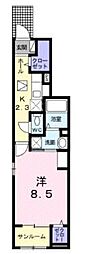 ル・ボヌール三木3 1Kの間取図画像