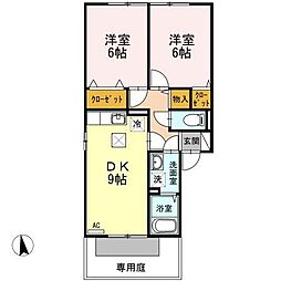 アーバンハイツ28A 2DKの間取図画像