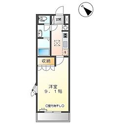 フェリス 1Kの間取図画像