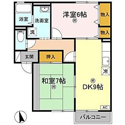 サンガーデン 2DKの間取図画像