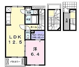 花梨2 1LDKの間取図画像
