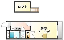 レオパレスフクオカ 1Kの間取図画像