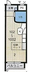 ラ・パルフェ・ド・コリエ ワンルームの間取図画像