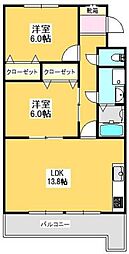 みやじマンション 2LDKの間取図画像