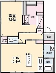 グリーングラスA棟 1LDKの間取図画像