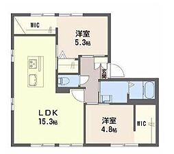 コスモタウン森岡D 2LDKの間取図画像