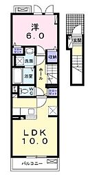 イストワールKitaA 1LDKの間取図画像