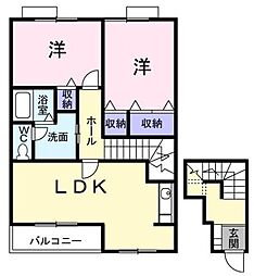 レジデンス・FA 2LDKの間取図画像