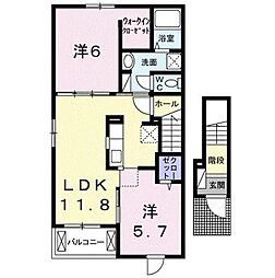 イルクォーレ 2LDKの間取図画像