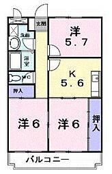 マリッチ溝渕1 3Kの間取図画像