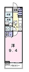 サンライズ元山 1Kの間取図画像