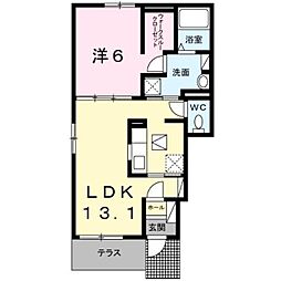フェリーチェ丸亀 1LDKの間取図画像