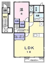 フォンモンターニュ2C 1LDKの間取図画像
