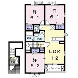 ボルベール2 3LDKの間取図画像