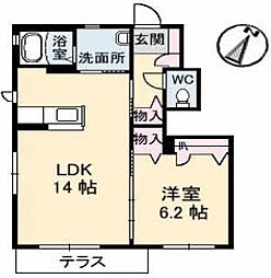 プリマ・メゾン1番館 1LDKの間取図画像