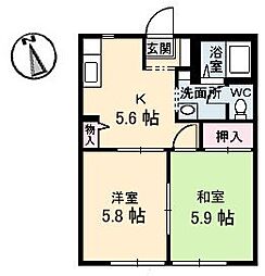 パティオ-1 2Kの間取図画像