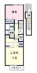 サン・フィールド2B 1LDKの間取図画像
