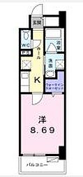 クラール上福岡 1Kの間取図画像
