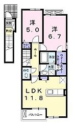 グランデシーナ5 2LDKの間取図画像