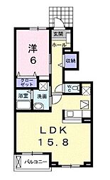 エトアール18B 1LDKの間取図画像