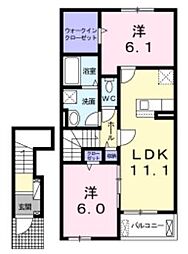 アンフィニセレニテ3 2LDKの間取図画像