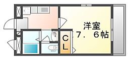 サンコート・マナベ 1Kの間取図画像