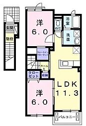 レ・セーナ 2LDKの間取図画像
