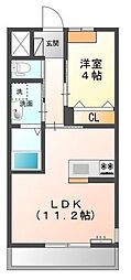 トライアングル 1LDKの間取図画像