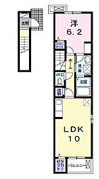 ジュネスアクア 1LDKの間取図画像